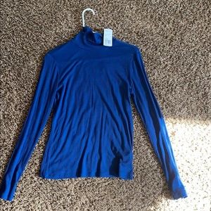 Blue turtle neck top